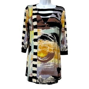 ‎Eva Varro Art To Wear Abstract Strappy Lined Tunic Size Small